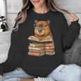 Cute Capybara Reading Books Animal Capybara Bookworms Unisex Sweatshirt Cute Capybara Reading Books Animal Capybara Bookworms Unisex Sweatshirt