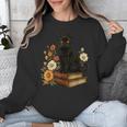 Cute Cat Book Flowers Unisex Sweatshirt
