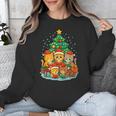 Cute Cats Reading Books Christmas Tree Unisex Sweatshirt