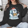 Cute Christmas Penguin Reading Book Cozy Winter Holiday Art Unisex Sweatshirt