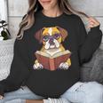 Cute Dog Boxer Reading Book Unisex Sweatshirt
