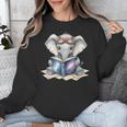 Cute Elephant Reading Universe Book Unisex Sweatshirt
