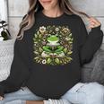 Cute Floral Frog Book Reading Unisex Sweatshirt