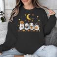 Cute Ghost Drinking Coffee Halloween Fall Ghost Book Reading Unisex Sweatshirt