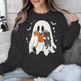 Cute Ghost Reading Book Spooky Season Halloween Costume Kids Unisex Sweatshirt