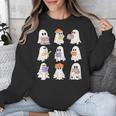 Cute Ghost Reading Books Teacher Halloween Reading Men Women Kids Unisex Sweatshirt