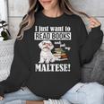 Cute Glasses Read Books & Pet My Maltese Lover Unisex Sweatshirt