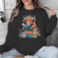 Cute Highland Cow Reading Book Baby Cow Bookworm Unisex Sweatshirt