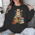 Cute Reading Chicken With Glasses Books Bookworm Reader Book Unisex Sweatshirt