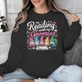 Cute Reading With My Gnomies Gnome Book Bookworm Lover Unisex Sweatshirt