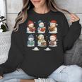 Cute Snowman Reading Books Christmas Winter Book Lover Unisex Sweatshirt