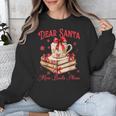Dear Santa More Books Please Coquette Bow Books Christmas Unisex Sweatshirt