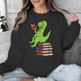 Dino Reading Read Reading Librarian Book Men Boys Kids Unisex Sweatshirt