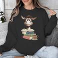Donkey Reading Book Read Books Be Kind Stay Weird Librarian Unisex Sweatshirt