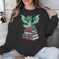 Dragon Reading Books Fantasy Lovers Mythical Creatures Unisex Sweatshirt Dragon Reading Books Fantasy Lovers Mythical Creatures Unisex Sweatshirt