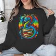 Dragon Reading Colorful Fantasy Book Lover Unisex Sweatshirt Dragon Reading Colorful Fantasy Book Lover Unisex Sweatshirt