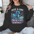 Dragon Reading Just A Girl Who Loves Dragons And Books Unisex Sweatshirt Dragon Reading Just A Girl Who Loves Dragons And Books Unisex Sweatshirt