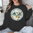 Duck Wilderness Book Reading Illustration Floral Unisex Sweatshirt