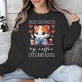 Easily Distracted By Coffee Cats And Books Unisex Sweatshirt Easily Distracted By Coffee Cats And Books Unisex Sweatshirt