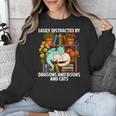 Easily Distracted By Dragons Books Cats Fantasy Book Lover Unisex Sweatshirt Easily Distracted By Dragons Books Cats Fantasy Book Lover Unisex Sweatshirt