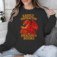 Easily Distracted By Dragons And Books Reading Unisex Sweatshirt Easily Distracted By Dragons And Books Reading Unisex Sweatshirt
