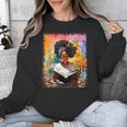 Educated Afro Girl Reading Book Lover History Month Unisex Sweatshirt