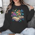 Enchanted Open Book With Blooming Flowers Unisex Sweatshirt Enchanted Open Book With Blooming Flowers Unisex Sweatshirt