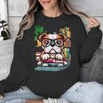 English Bulldog Reading a Book Dog Unisex Sweatshirt