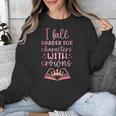 I Fall For The Characters WCrowns Fantasy Book Lover Tee Unisex Sweatshirt