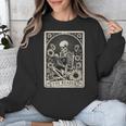 Floral The Reader Tarot Card Skeleton Reading Book Unisex Sweatshirt