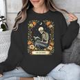 Floral Tarot Card The Reader Skeleton Reading Book Unisex Sweatshirt Floral Tarot Card The Reader Skeleton Reading Book Unisex Sweatshirt