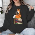 Fox Books Read Reading Librarian America Men Women Kids Unisex Sweatshirt