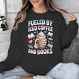 Fueled By Iced Coffee And Books Book Lover Retro Unisex Sweatshirt