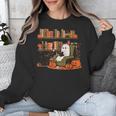 Ghost Library Reading Books Halloween Men Women Kids Unisex Sweatshirt
