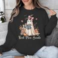 Ghost Reading Book Coquette Bow Halloween Girl Kid Teacher Unisex Sweatshirt