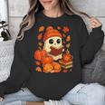 Ghost Reading Book Lovers Autumn Fall Halloween Unisex Sweatshirt