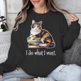 Girls Books I Do What I Want Calico Cat Lover Unisex Sweatshirt Girls Books I Do What I Want Calico Cat Lover Unisex Sweatshirt