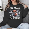 Go Away I'm Reading Book Reader Cute Fox Loves Books Unisex Sweatshirt