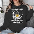 Good Book Is Out Of This World Astronaut Moon Space Reading Unisex Sweatshirt