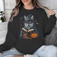 Halloween Girls Boys Cute Wolf Book Pumpkin Kids Halloween Unisex Sweatshirt