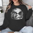 Hedgehog Reading Book Full Moon Lake Scenery Unisex Sweatshirt