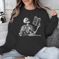 Hilarious Skeleton Holding a Book And Laughing Gothic Unisex Sweatshirt Hilarious Skeleton Holding a Book And Laughing Gothic Unisex Sweatshirt