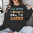 Home Brewing Now Minimal Socializing Introvert Vintage Unisex Sweatshirt