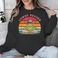 Howdy Reader Frog Reading Book Vintage Unisex Sweatshirt