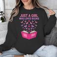 Just A Girl Who Loves Books Butterflies Reading Unisex Sweatshirt