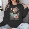 Just A Girl Who Loves Books Messy Bun Book Skeleton Bookworm Unisex Sweatshirt
