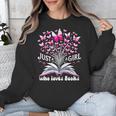 Just a Girl Who Loves Books Reading Book Butterfly Bookworm Unisex Sweatshirt Just a Girl Who Loves Books Reading Book Butterfly Bookworm Unisex Sweatshirt