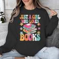 Just A Girl Who Loves Books Reading Cute Bookworm Girls Kids Unisex Sweatshirt