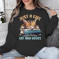 Just a Girl Who Loves Cats And Books Kitties Pet Art Lover Unisex Sweatshirt Just a Girl Who Loves Cats And Books Kitties Pet Art Lover Unisex Sweatshirt