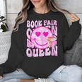 Library Book Fair Queen Vibe Groovy Tie Dye School Reading Unisex Sweatshirt